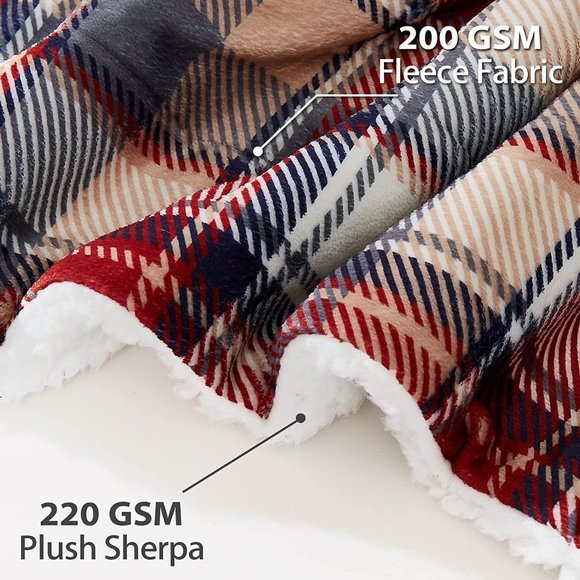 New Sherpa Fleece Blanket Plaid Blanket Super Soft Blankets & Throws for… - Picture 14 of 14